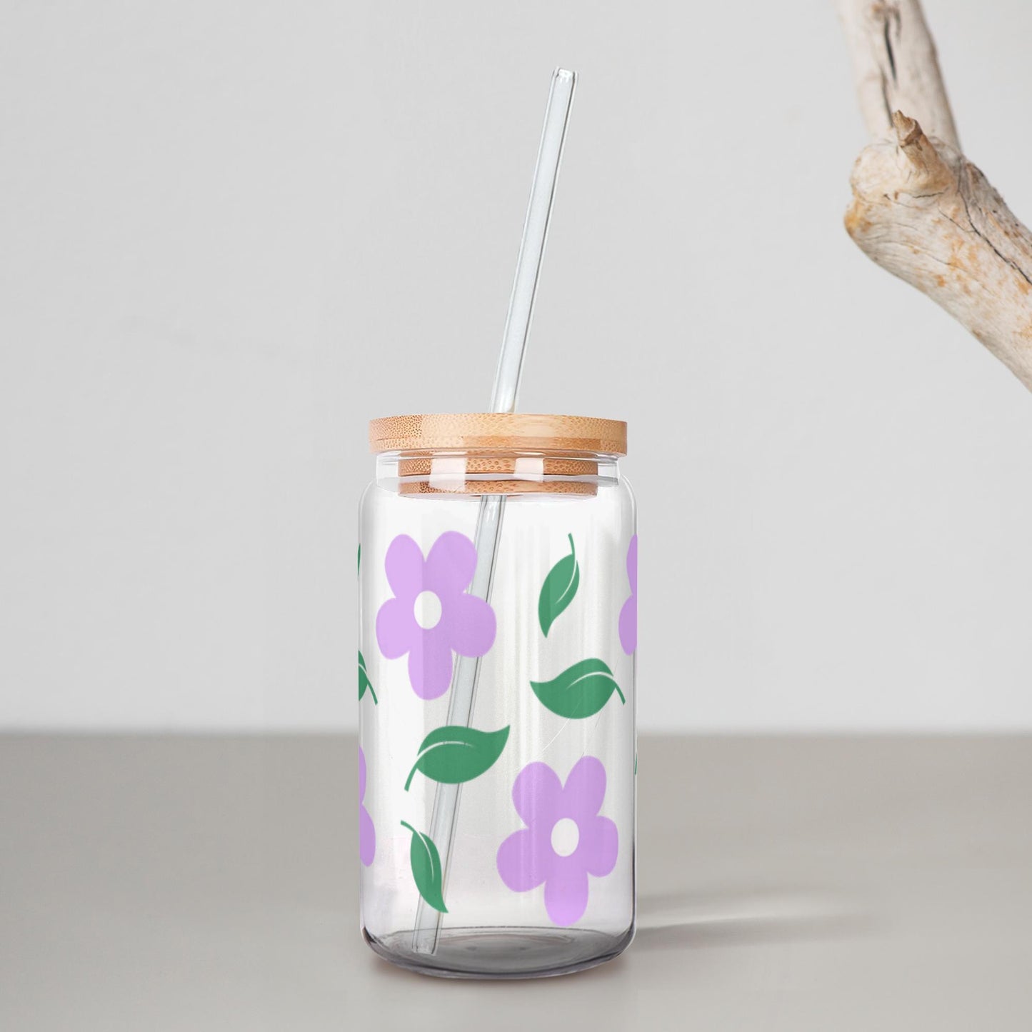 Floral Bliss Glass Tumbler