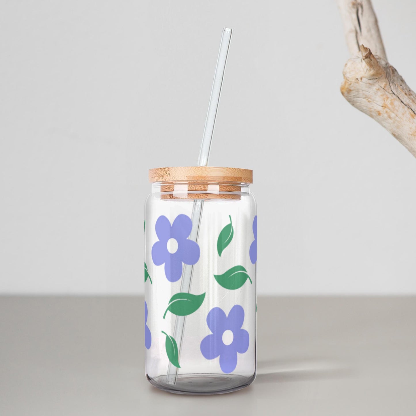 Floral Bliss Glass Tumbler