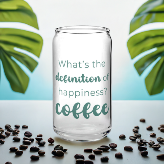 What's The Definition Of Happiness? Coffee Glass Tumbler