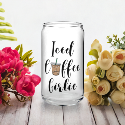 Iced Coffee Girlie Glass Tumbler