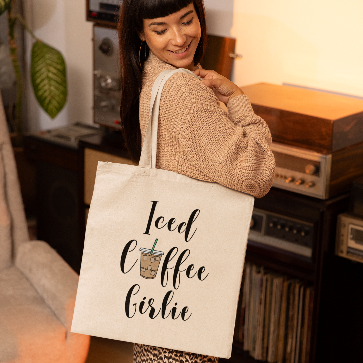 Iced Coffee Girlie Tote Bag